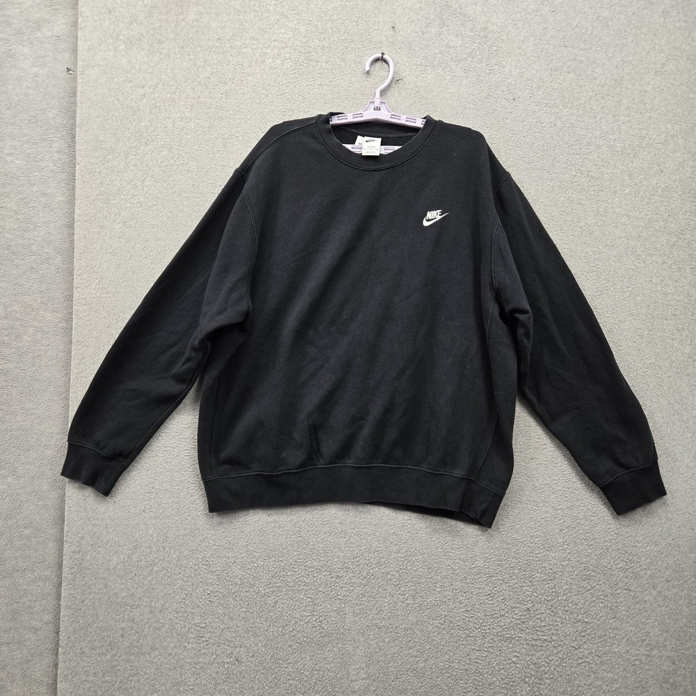 Nike Men Sweatshirt XL TALL Black Fleece‎ Activewear Logo Stretch